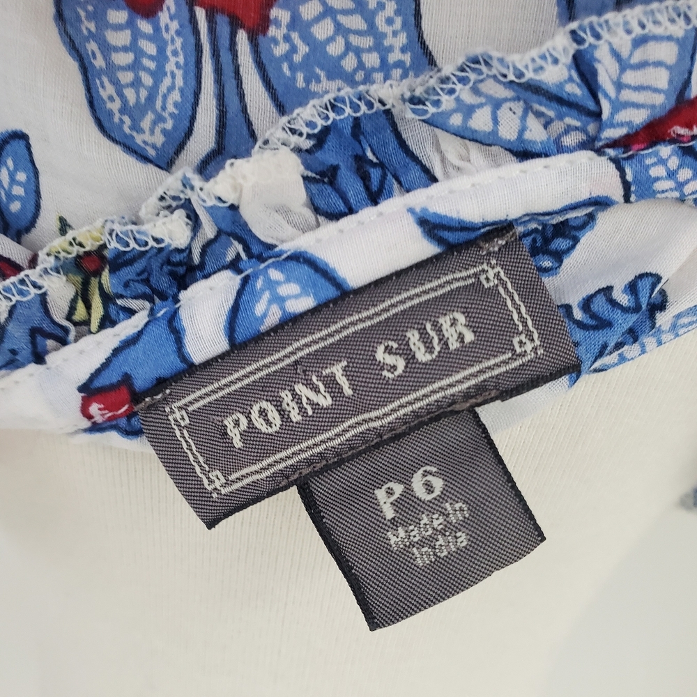 Point Sur J. Crew Ruffle Block Print Top - Picture 13 of 14